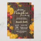 素朴秋パンプキンイエローベビーシャワーの招待 招待状 (正面/裏面)