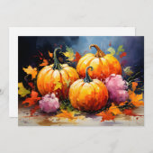 素朴秋パンプキンカラフル紅葉 シーズンカード (正面/裏面)