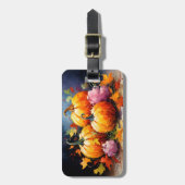 素朴秋パンプキンカラフル紅葉 ラゲッジタグ (正面縦)