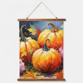 素朴秋パンプキンカラフル紅葉 吊り下げ型タペストリー (正面)
