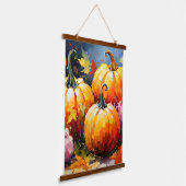 素朴秋パンプキンカラフル紅葉 吊り下げ型タペストリー (傾斜あり)