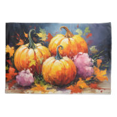 素朴秋パンプキンカラフル紅葉 枕カバー (裏面)