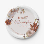 素朴秋パンプキ感謝していンユーラベル ペーパープレート (正面)