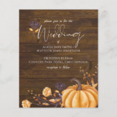 素朴秋パンプキ結婚ン予算招待状 (正面)
