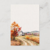 素朴秋ファームリネンプリントウェディングRSVPカード エンクロージャーカード (裏面)