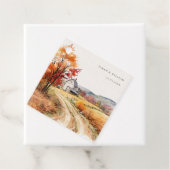 素朴秋ファームリネンプリント結婚式の引き出物ラベル フェイバータグ (インサイチュ)