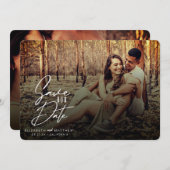 素朴秋フィルタのホワイトスクリプトの前面と背面の写真 セーブザデート (正面/裏面)