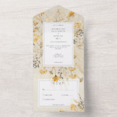 素朴秋フィールズワイルドフラワーノディナー オールインワン招待状 (内側)