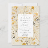 素朴秋フィールドフローラフレームブライダルシャワー 招待状 (正面)