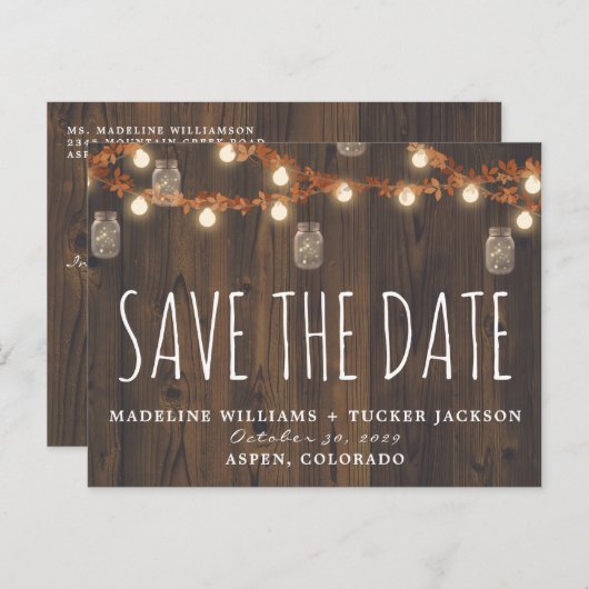 素朴秋フェアリーのラ葉イトとは日付を保存 案内ポストカード (正面/裏面)