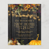 素朴秋フローラウッド引っ越し祝いパーティーbbq招待状 (正面)