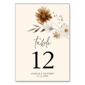 素朴秋フローラテーブル番号カード テーブルナンバー (正面)