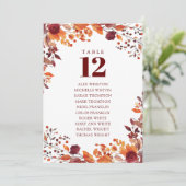素朴秋フローラテーブル番号座席表 招待状 (スタンド正面)