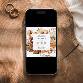 素朴秋フローラフレーム結婚スクエア 招待状