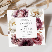 素朴秋フローラフレーム結婚スクエア 招待状