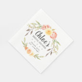 素朴秋フローラブライダルシャワーありがとう スタンダードランチョンナプキン (角)