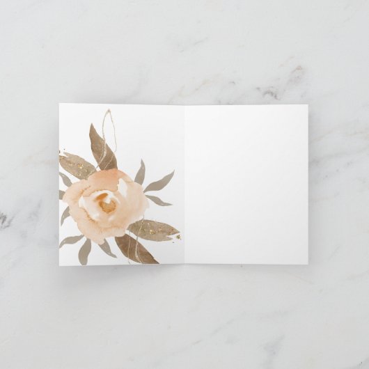 素朴秋フローラブライダルシャワーありがとう ノートカード (内部)