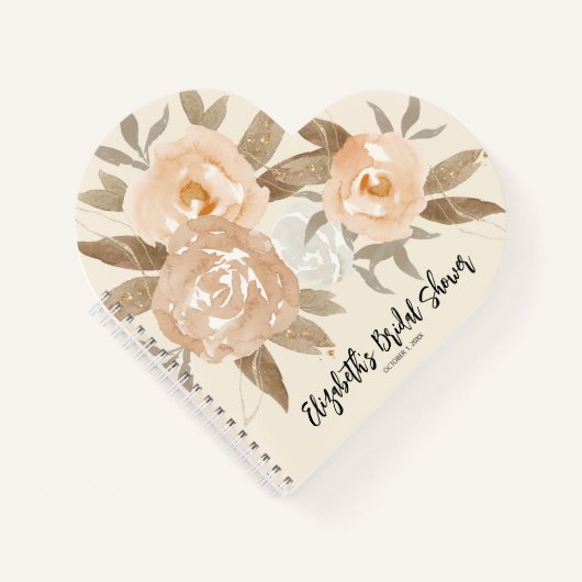 素朴秋フローラブライダルシャワーゲストブック ノートブック (正面)