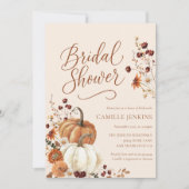 素朴秋フローラブライダルシャワー 招待状 (正面)