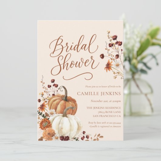 素朴秋フローラブライダルシャワー 招待状 (スタンド正面)