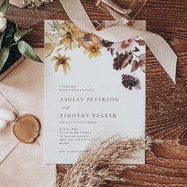 素朴秋フローラボホ結婚ズ 招待状