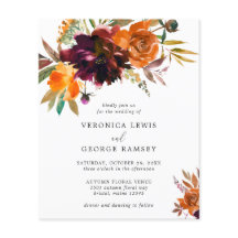 素朴秋フローラ予算結婚式招待状