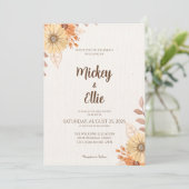 素朴秋フローラ結婚式招待状 招待状 (スタンド正面)