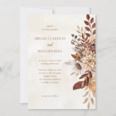 素朴秋フローラ結婚式招待状 招待状 (正面)