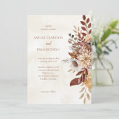 素朴秋フローラ結婚式招待状 招待状 (スタンド正面)