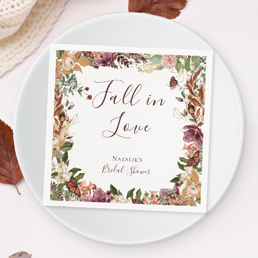 素朴秋フローラ スタンダードカクテルナプキン