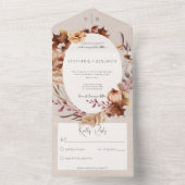素朴秋フローラ&葉ノディナー オールインワン招待状 (内側)
