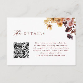 素朴秋フローラQRコー結婚ドの詳細 エンクロージャーカード