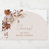 素朴秋ブライダルシャワーきらめくワインラベル スパークリングワインラベル (シングルラベル)