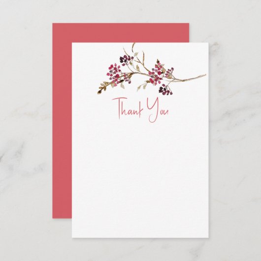 素朴秋ブライダルシャワーサンキューカード サンキューカード (正面/裏面)