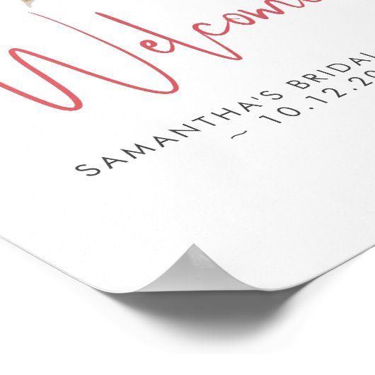 素朴秋ブライダルシャワーテーマウェルカムサイン ポスター (角)