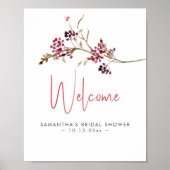 素朴秋ブライダルシャワーテーマウェルカムサイン ポスター (正面)