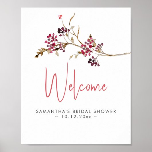 素朴秋ブライダルシャワーテーマウェルカムサイン ポスター (正面)