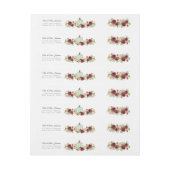 素朴秋ブルーパンプキンブルゴーニュレッドフローラ ラップアラウンドラベル (シート)