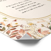 素朴秋ベージュ結婚のロウソクが燃える ポスター (角)