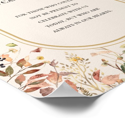 素朴秋ベージュ結婚のロウソクが燃える ポスター (角)