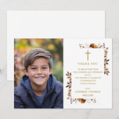 素朴秋ボホエレガントフローラ写真の確認 サンキューカード (正面/裏面)