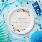 素朴秋ボホ植物確モダン認 ペーパープレート (パーティー)