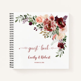 素朴秋ボホ結婚のゲストブック ノートブック