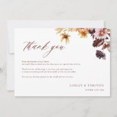 素朴秋ボホ結婚の写真 サンキューカード (正面)