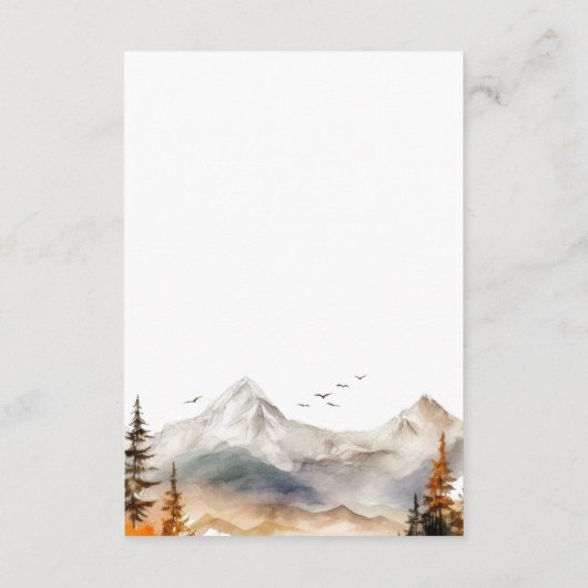 素朴秋マウンテンシーンウォーターカラー詳細 エンクロージャーカード (裏面)