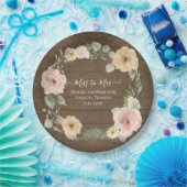 素朴秋リースフローラ水彩ブライダルシャワー ペーパープレート (パーティー)