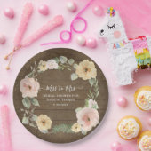 素朴秋リースフローラ水彩ブライダルシャワー ペーパープレート (パーティー)