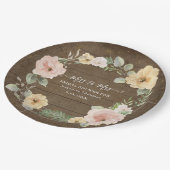 素朴秋リースフローラ水彩ブライダルシャワー ペーパープレート (アングル)