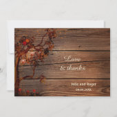 素朴秋写真結婚のサンキューカード サンキューカード (正面)