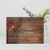 素朴秋写真結婚のサンキューカード サンキューカード (スタンド正面)